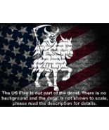 Grim Reaper With Horns Riding Demonic Horse Car Van Truck Vinyl Decal US... - $126.41 MXN+