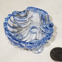 Cambridge Caprice Moonlight Blue Glass Shell Shaped Ashtray Card Holder ... - $9.95