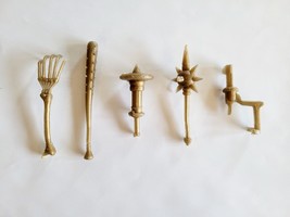 1983 Dragons Knights &amp; Daggers Warrior Weapon 5PC Lot Gold Tone - £11.60 GBP