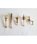 1983 Dragons Knights &amp; Daggers Warrior Weapon 5PC Lot Gold Tone - £11.66 GBP