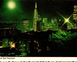 City Skyline at Night San Francisco California CA UNP Chrome Postcard B6 - £3.07 GBP