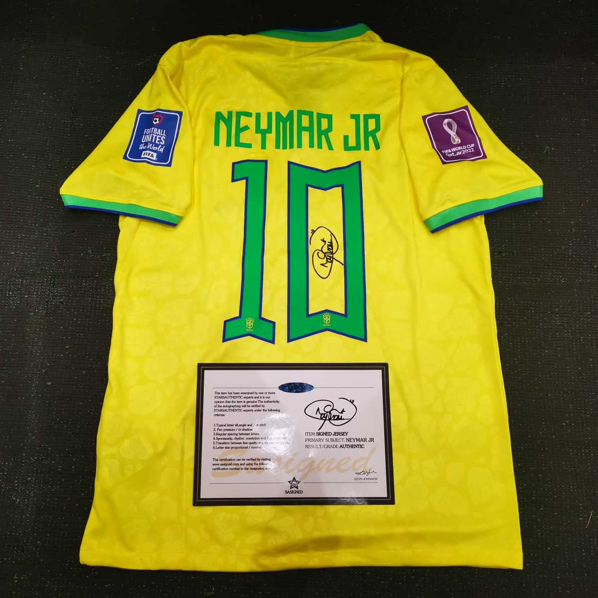 Neymar Signed Brazil World Cup 2022 Printed Signature Shirt/Jersey