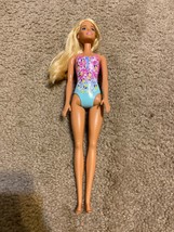 Mattel Barbie Water Play  Doll 2017 Teal Swimsuit With Flowers ** See Descript - £3.98 GBP