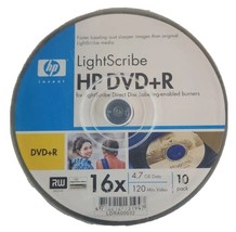 10 pack HP Lightscribe 16x 4.7 GB 120 Min DVD+R Recordable SEALED BRAND NEW - £9.78 GBP