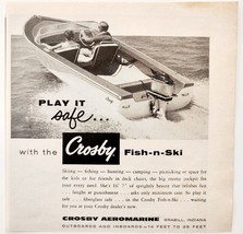 1959 Crosby Aeromarine Fish N Ski Boat Advertisement Nautical Boating DWF13 - $373.69 MXN