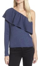 NWT Women&#39;s Ella Moss “Loli” Blue Ruffle One Shoulder Sweater Sz M Medium - £23.73 GBP