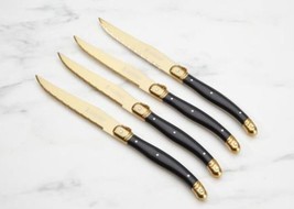 LAGUIOLE set of 8 Steak Knife Set D&#39;or -Gold &amp; Black- Free Shipping - £55.04 GBP