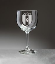 O&#39;Hara Irish Coat of Arms Red Wine Glasses - Set of 4 (Sand Etched) - £54.23 GBP