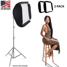 2-Pack Premium Light Holder With Square Softbox Reflector 20&quot; X 20&quot; Ligh... - £45.08 GBP