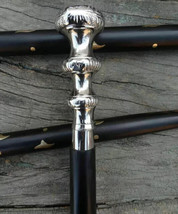 Bastone da passeggio vintage manico in argento stile vittoriano in otton... - $34.11