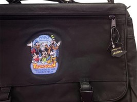 Vtg Tokyo Disneyland Disney Black Leather 1996 Toontown Project Team Laptop Bag image 2