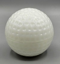 Vintage Anchor Hocking Milk Glass Golf Ball Covered Dish Trinket Box Made In USA - £7.46 GBP