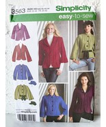 Simplicity Jacket Button Front-Hat w/Brim Sewing Pattern #3563 Misses 6-... - $14.26 CAD