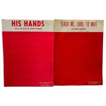 Teach Me Lord to Wait / His Hands Piano Sheet Music Vintage Stuart Hamblen 50s - £8.00 GBP