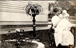 RPPC Edwardian Mother Showing off Her New Baby in the Garden Photo Postcard V8 - £7.95 GBP