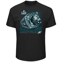 Philadelphia Eagles Super Bowl LII Champions Ring Celebration Black SS T-Shirt - £23.85 GBP