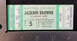 Jackson Browne / Phoebe Snow - Vintage Mar. 5 1975 Unused Whole Concert Ticket - £14.95 GBP