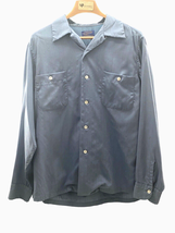 Vintage Pendleton Shirt Mens L 100% Virgin Wool Button Up Solid Blue Woolen Mil - £61.85 GBP