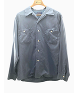 Vintage Pendleton Shirt Mens L 100% Virgin Wool Button Up Solid Blue Woo... - £62.31 GBP