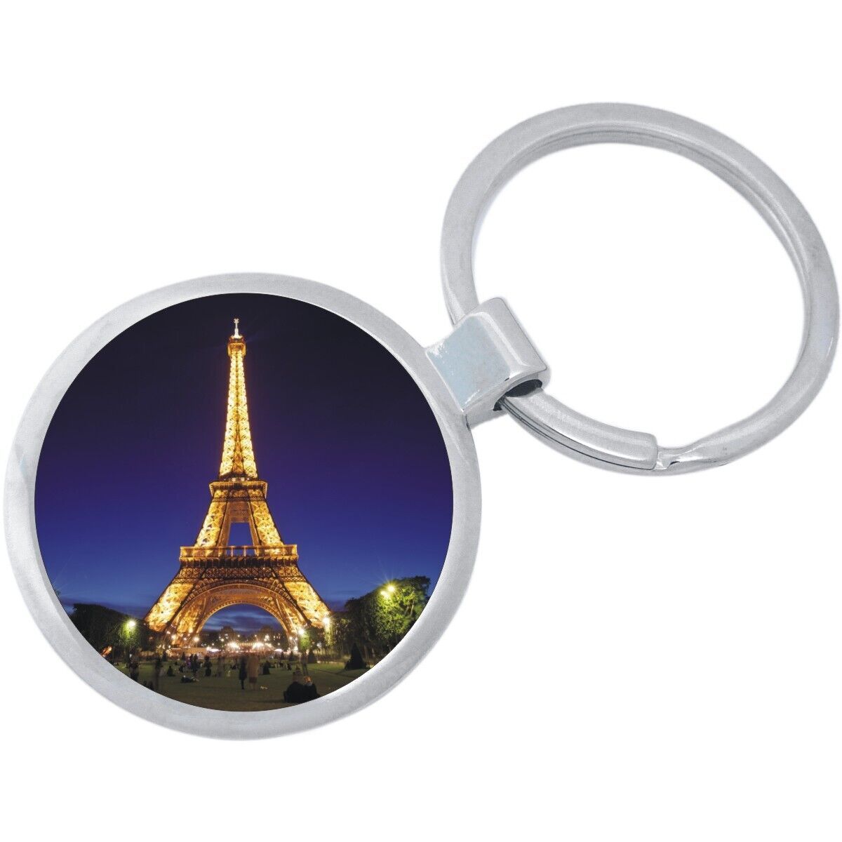 Eiffel Tower Night Paris Keychain - Includes 1.25 Inch Loop for Keys or ... - $10.77