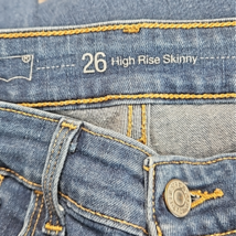 Levis Womens Size 26 High Rise Skinny Jeans Stretch Denim 26x32 image 3