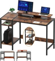 Minosys Computer Desk - 47&quot; Gaming Desk, Home Office Desk With Storage, Small - £61.48 GBP
