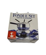 Roshco Stainless Steel Fondue Set w/ 6 Dishes &amp; 12 Forks – Model 58903 - $34.73 CAD