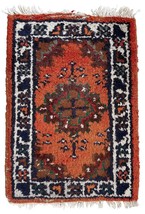 Handmade vintage Persian Hamadan mat 1.3&#39; x 1.9&#39; (41cm x 58cm) 1970s - 1... - $191.43 CAD