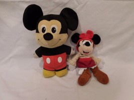 Disney 11&quot; TALKING Mickey Mouse Stuffed Plush Doll Toy + Minnie Mouse Wench Pira - £7.16 GBP
