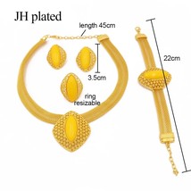 African 24k gold color jewelry sets for women Dubai bridal wedding wife gifts ge - £21.08 GBP