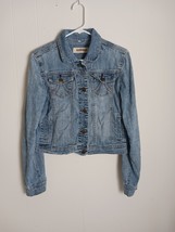 Hydraulic Jean Jacket Womens M Blue Denim Cotton Stretch Button Front Di... - $314.86 MXN