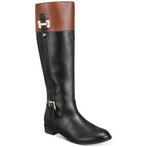 Karen Scott Women Knee High Riding Boot Deliee2 Size US 6.5M Black Cognac - $32.67