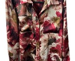 Jones ny  Womens Size S Floral Button Up Blouse Red Tan  - £14.48 GBP