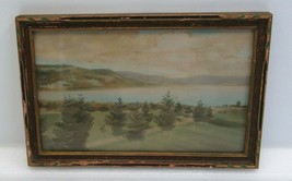 Sawyer Pictures Crystal Lake VT Hand Colored Photograph Signed Original Frame - £112.04 GBP