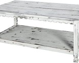 Rustic Rectangluar Coffee Table With 1 Shelf, White Antique - $294.99