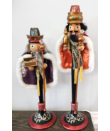 Bombay Company Wood Nutcrackers Wiseman Candle Holder Set Of 2 2006 - £19.28 GBP