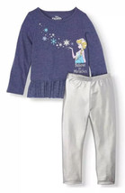 Disney Frozen Elsa Top Leggings Outfit Set 4T Believe In Miracles - £12.01 GBP