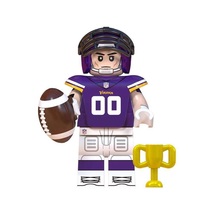 Football Player Vikings NFL Super Bowl Rugby Players Minifigures Building Toy - £2.78 GBP