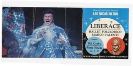 Liberace Las Vegas Hilton Postcard Nevada 1980 Elvis Presley Showroom  - £14.24 GBP