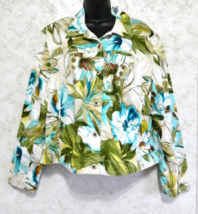 Sunset Cove Boxy Jacket Where Dreams are Made Hawaii Flowers Ladies Size XL - £15.46 GBP
