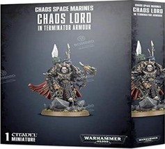 Warhammer 40k Chaos Space Marines Chaos Lord in Terminator Armour Plastic - £29.47 GBP
