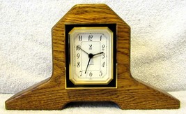 French JAZ Oak Miniature Mantle Alarm Clock  - $34.65