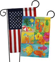 Tropical Collage - Impressions Decorative USA - Applique Garden Flags Pack - GP1 - £24.75 GBP