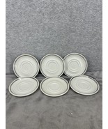 Set Of 6 Steelite International England 4.5&quot; Saucer Plates White &amp; Silve... - £22.12 GBP