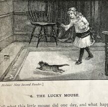 1878 Print The Lucky Mouse Lessons In English 6 x 4.75&quot; Antique - $19.99