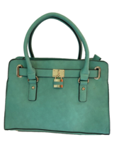 Charming Charlie Seafoam Blue Vegan Lather Handbag w/ Crossbody Strap - £15.14 GBP