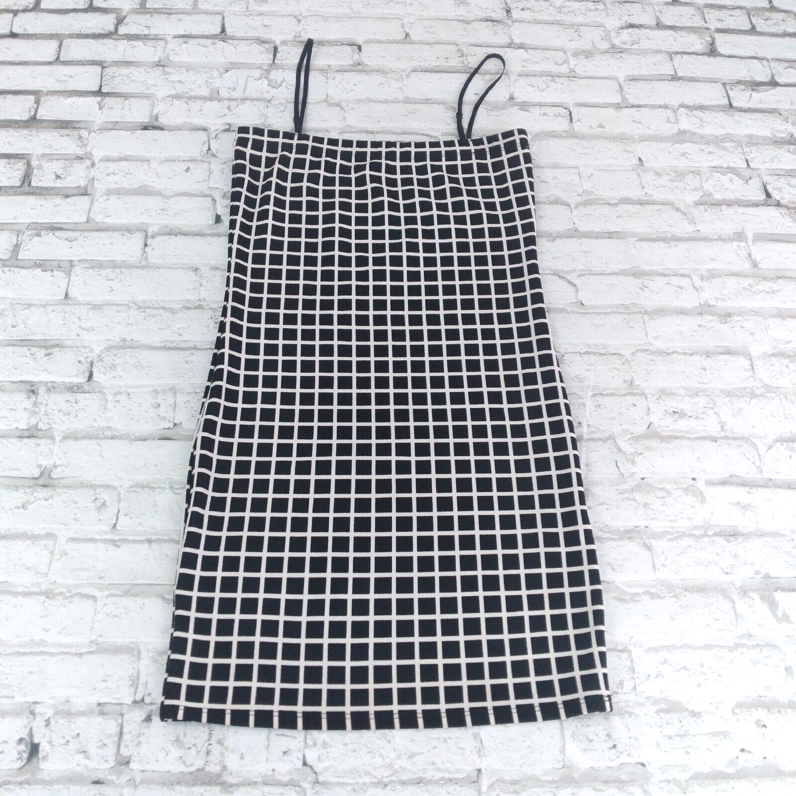 I Joah Dress Womens Large Black Geometric Checked Sleeveless Stretch Bod... - £15.03 GBP