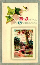 A Joyful Christmas Ivy Stone Bridge Brook Scene Winsch Back 1910 DB Postcard C6 - £8.69 GBP