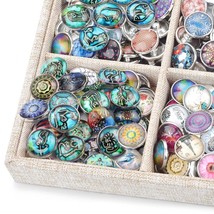 Clearance Price Mixed Color 18mm Glass Crystal Snap Button Jewelry DIY Snap Butt - £41.17 GBP