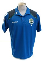 Adidas ClimaCool Blue MLS Seattle Sounders Short Sleeve Polo Shirt Men&#39;s... - £39.07 GBP